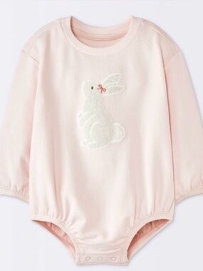 cloud island Pink Long Sleeve Bunny Bodysuit